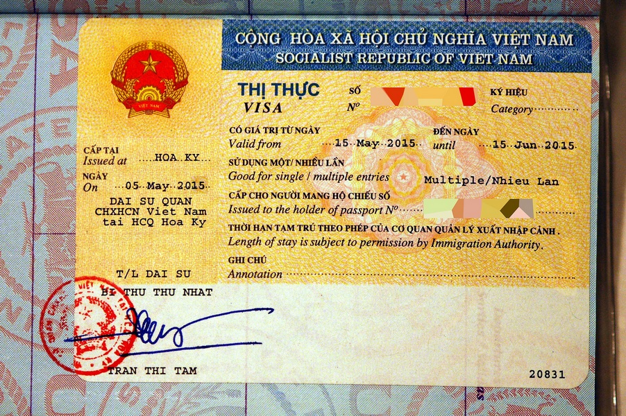 Sample Vietnam visa