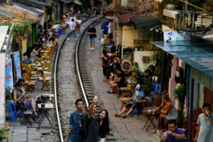 Hanoi train street cafes used to be full of tourists